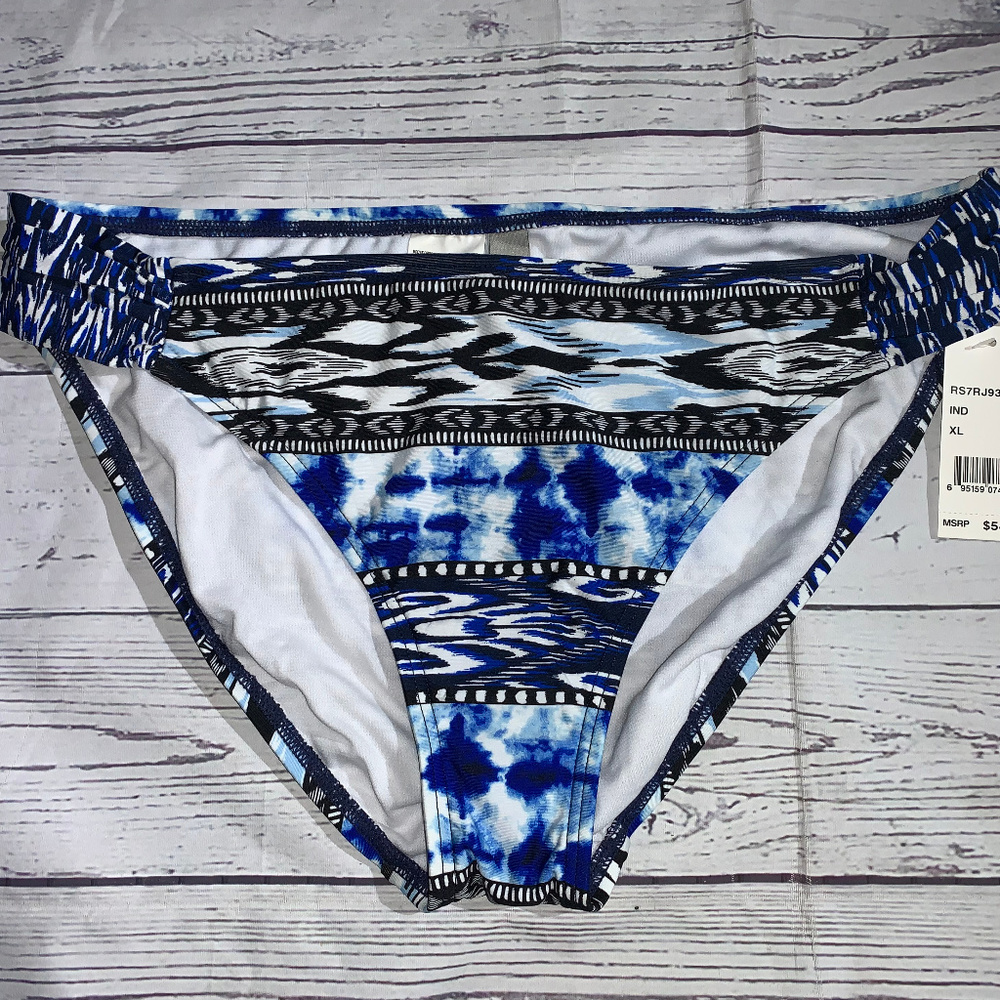 Kenneth Cole Reaction‎ Bikini Bottoms Blue/Blk/Wht Size XL